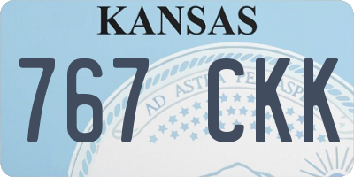 KS license plate 767CKK