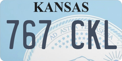 KS license plate 767CKL