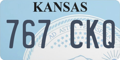KS license plate 767CKQ