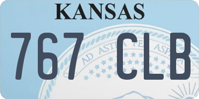 KS license plate 767CLB