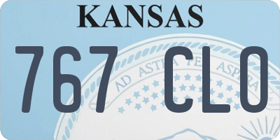 KS license plate 767CLO