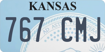 KS license plate 767CMJ