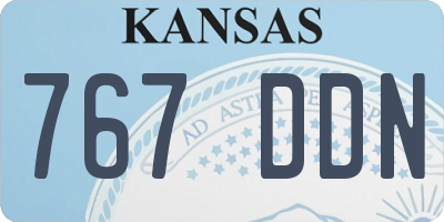 KS license plate 767DDN