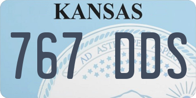 KS license plate 767DDS