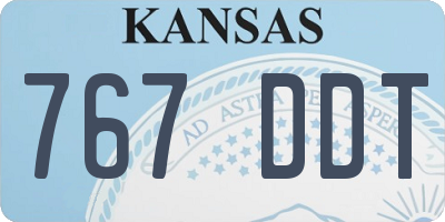 KS license plate 767DDT