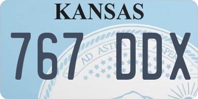 KS license plate 767DDX