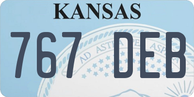 KS license plate 767DEB