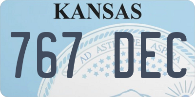 KS license plate 767DEC