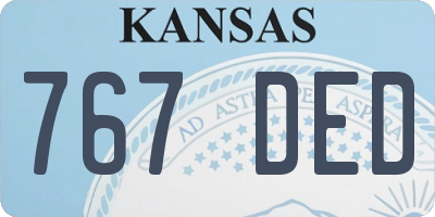 KS license plate 767DED