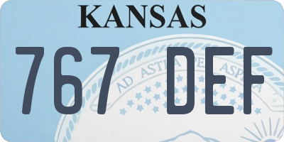 KS license plate 767DEF