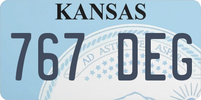 KS license plate 767DEG