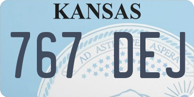 KS license plate 767DEJ