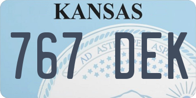KS license plate 767DEK