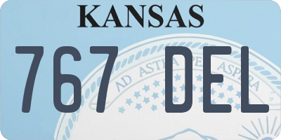 KS license plate 767DEL