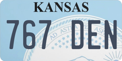 KS license plate 767DEN