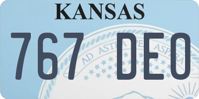 KS license plate 767DEO