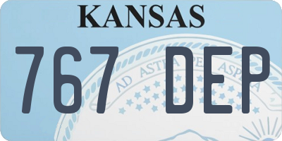 KS license plate 767DEP