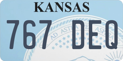 KS license plate 767DEQ