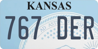KS license plate 767DER