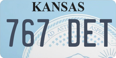 KS license plate 767DET