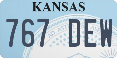 KS license plate 767DEW