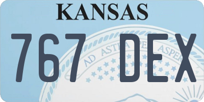KS license plate 767DEX