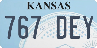KS license plate 767DEY