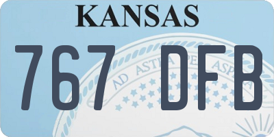 KS license plate 767DFB