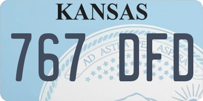 KS license plate 767DFD
