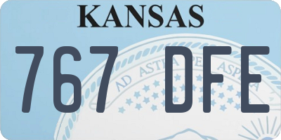 KS license plate 767DFE