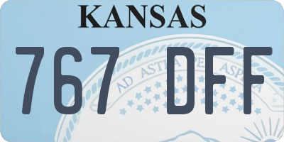 KS license plate 767DFF