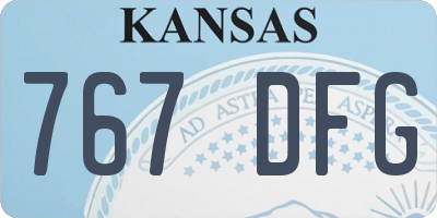 KS license plate 767DFG
