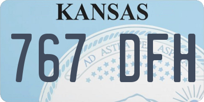 KS license plate 767DFH