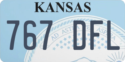 KS license plate 767DFL