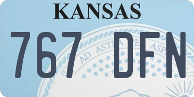 KS license plate 767DFN