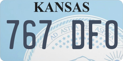 KS license plate 767DFO