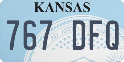 KS license plate 767DFQ