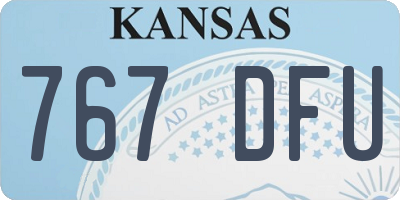 KS license plate 767DFU