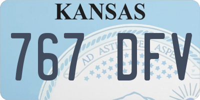 KS license plate 767DFV
