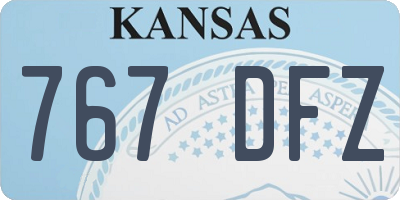 KS license plate 767DFZ