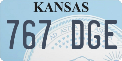 KS license plate 767DGE