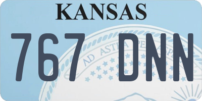 KS license plate 767DNN