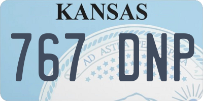 KS license plate 767DNP