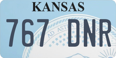 KS license plate 767DNR