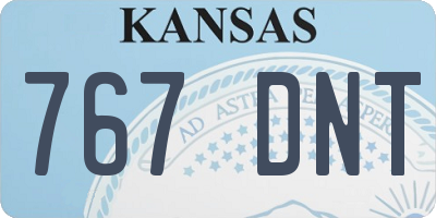 KS license plate 767DNT
