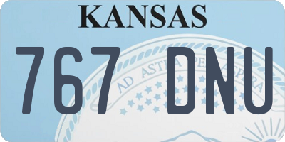 KS license plate 767DNU