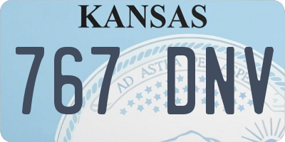 KS license plate 767DNV