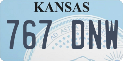 KS license plate 767DNW