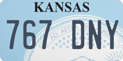 KS license plate 767DNY