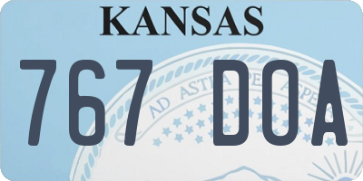 KS license plate 767DOA